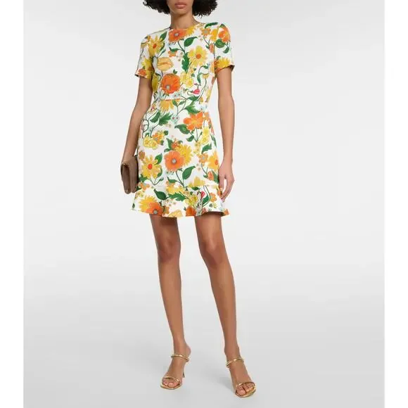 Stella McCartney Floral Mini Dress Sustainable Viscose Sz 44 NWT Spring Summer - Picture 13 of 16